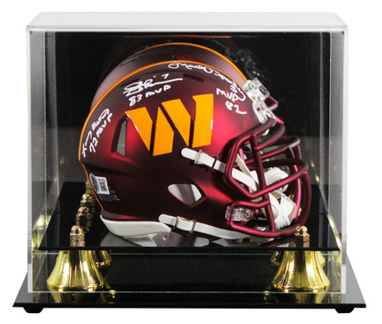 Commanders (3) Theismann, Moseley & Brown Signed Speed Mini Helmet W/ Case BAS W