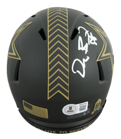 Cowboys Dez Bryant Signed Salute to Service IV Speed Mini Helmet BAS Witnessed