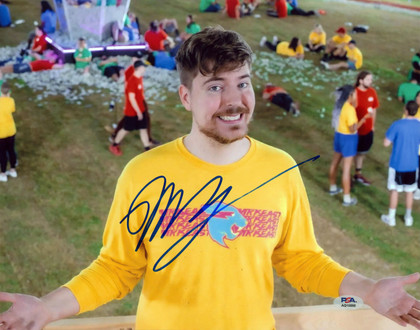 Mr. Beast Jimmy Donaldson YouTube Authentic Signed 11x14  Photo PSA/DNA #AQ16890
