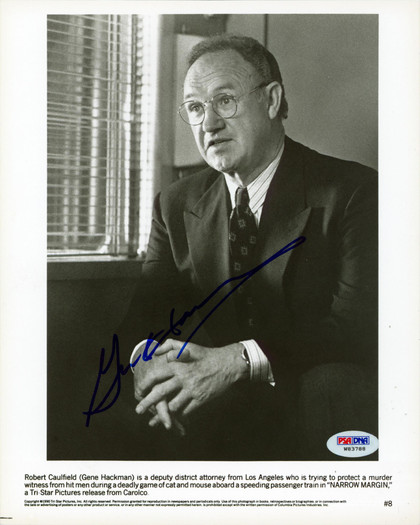 Gene Hackman Narrow Margin Authentic Signed 8x10 Vertical Photo PSA/DNA #W83788