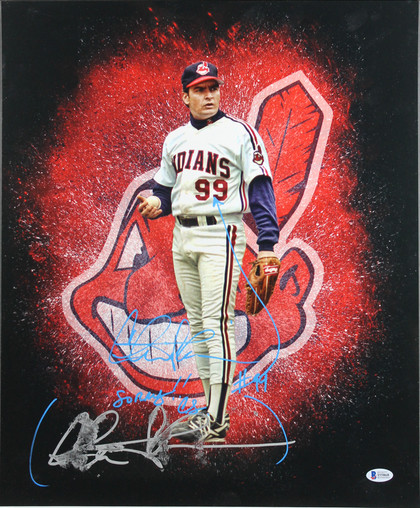 Charlie Sheen Major League "Sorry" 3x Signed 16X20 Photo BAS Witnessed #I55868