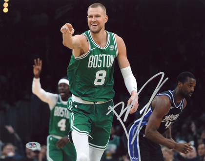 Celtics Kristaps Porziņģis Authentic Signed 11x14 Horizontal Photo PSA #AQ16874