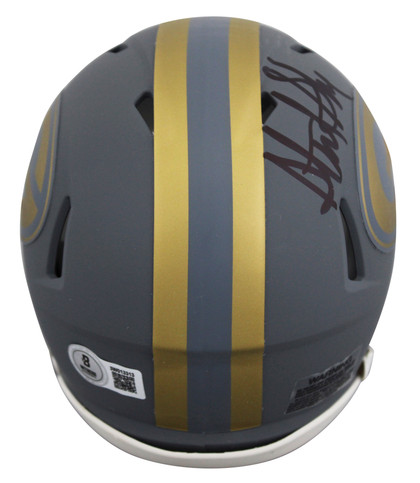 Packers Sterling Sharpe Authentic Signed Slate Speed Mini Helmet BAS Witnessed