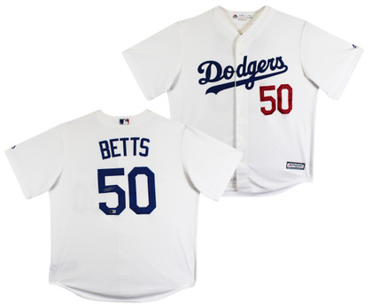 Dodgers Mookie Betts Authentic Signed White Majestic Cool Base Jersey BAS