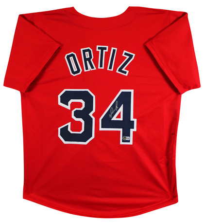 David Ortiz Authentic Signed Red Pro Style Jersey Autographed BAS