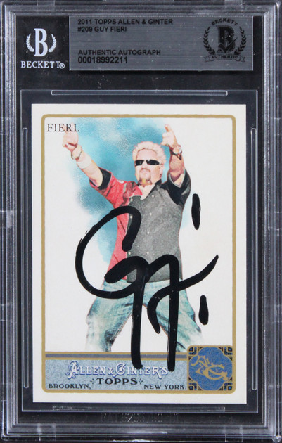 Guy Fieri Signed 2011 Topps Allen & Ginter #209 Card Auto Grade 10! BAS Slabbed