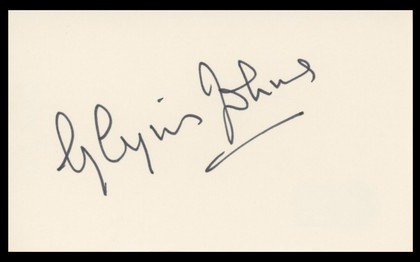 Glynis Johns Mary Poppins Authentic Signed 3x5 Index Card BAS #BV59052