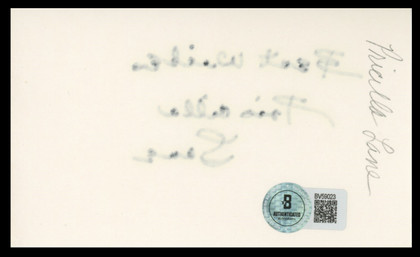 Priscilla Lane Arsenic And Old Lace Authentic Signed 3x5 Index Card BAS #BV59023