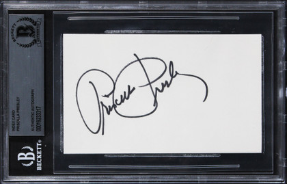 Priscilla Presley The Naked Gun Authentic Signed 3x5 Index Card BAS Slabbed 1