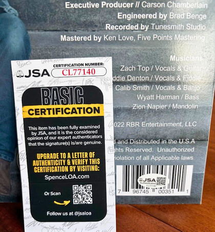 Zach Top Signed Vinyl