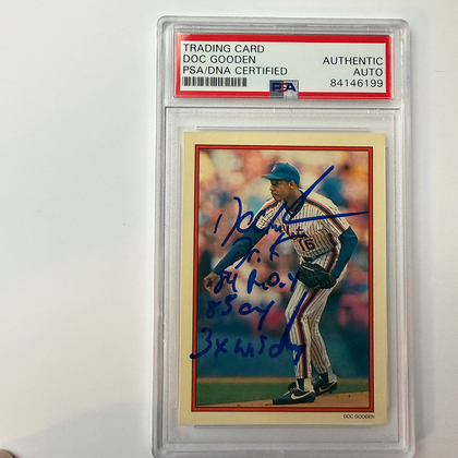 Dwight Gooden Signed 1990 Topps All Star #23 w/4 Inscriptions PSA Auto Authentic
