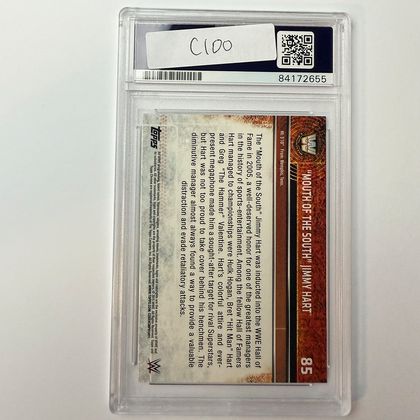 Jimmy Hart Signed 2015 Topps Chrome WWE #85 Inscribed PSA Auto Authentic