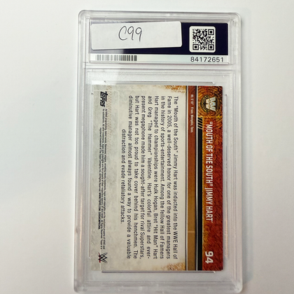 Jimmy Hart Signed 2015 Topps WWE #94 2005 HOF PSA Auto Authentic