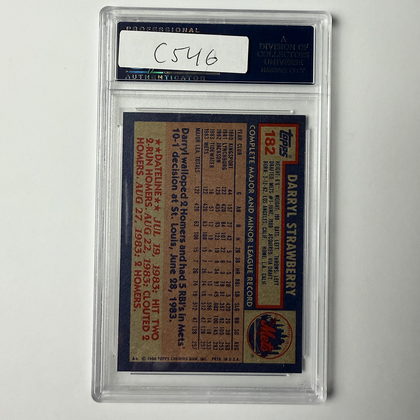 Darryl Strawberry Signed 1984 Topps Rookie #182 PSA Auto Authentic