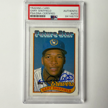 Gary Sheffield Signed 1989 Topps ROOKIE #343 PSA Auto Authentic