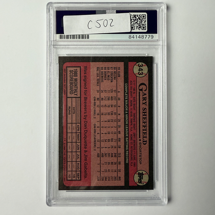 Gary Sheffield Signed 1989 Topps ROOKIE #343 PSA Auto Authentic