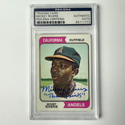 Mickey Rivers Signed 1974 Topps #76 "The Quick" PSA Auto Authentic