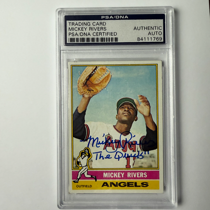 Mickey Rivers Signed 1976 Topps #85 The Quick PSA Auto Authentic