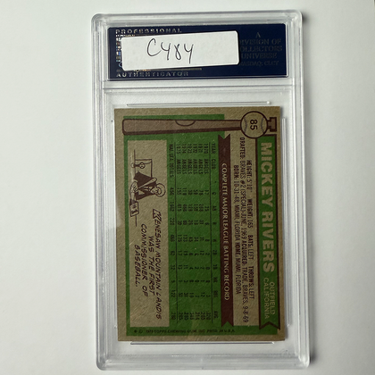Mickey Rivers Signed 1976 Topps #85 The Quick PSA Auto Authentic
