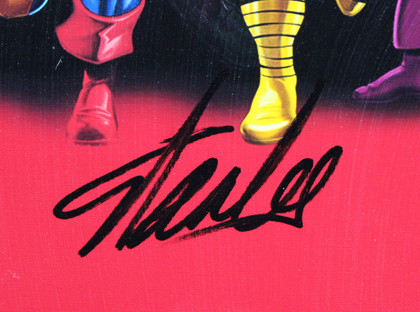 Stan Lee Marvel Authentic Signed & Framed 20x24 Marvel Cast Canvas PSA #W18588