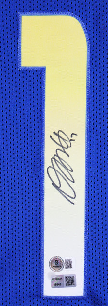 Davante Adams Authentic Signed Blue Pro Style Jersey Autographed BAS 2