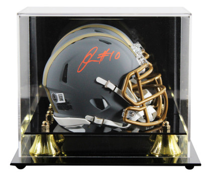 Browns Quinshon Judkins Signed Slate Speed Mini Helmet W/ Case BAS Witnessed