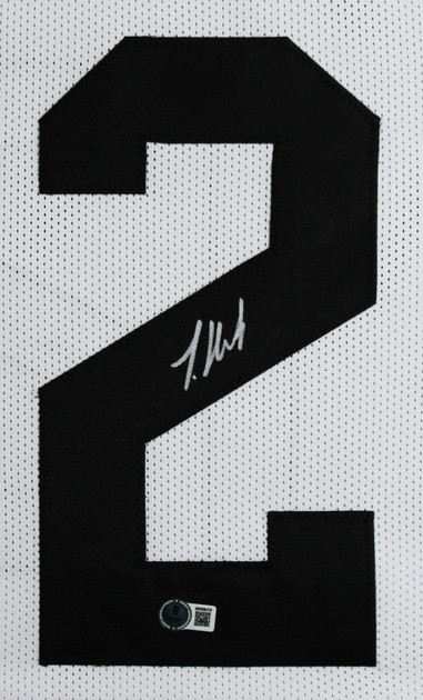 Travis Hunter Authentic Signed White Pro Style Framed Jersey BAS Witnessed