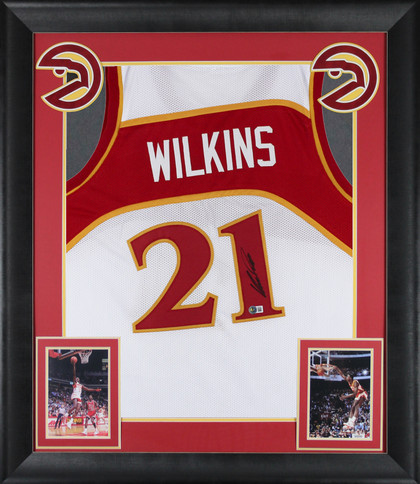Dominique Wilkins Authentic Signed White Pro Style Framed Jersey BAS Witnessed