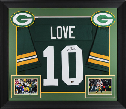 Jordan Love Authentic Signed Green Pro Style Framed Jersey BAS Witnessed