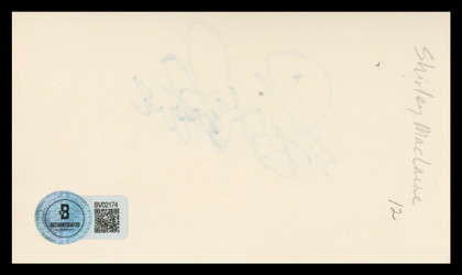 Shirley MacLaine Terms of Endearment Signed 3x5 Index Card BAS #BV02174