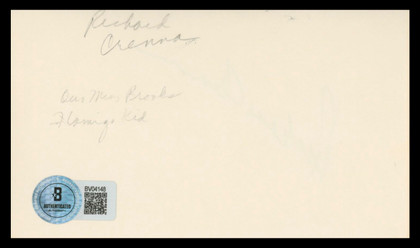 Richard Crenna Rambo Authentic Signed 3x5 Index Card Autographed BAS #BV04148