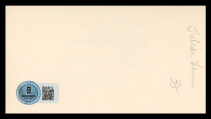 Julian Lennon Whaledreamers Authentic Signed 3x5 Index Card BAS #BU64819
