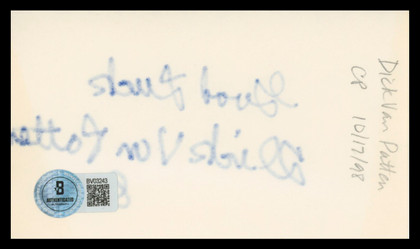 Dick Van Patten Eight Is Enough Authentic Signed 3x5 Index Card BAS #BV03243