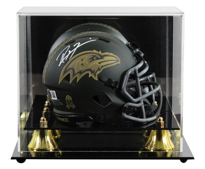 Ravens Ray Lewis Signed Salute To Service IV Speed Mini Helmet W/ Case BAS Wit 2