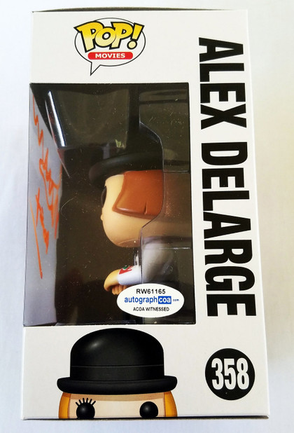 Malcolm McDowell Autographed Clockwork Orange Funko Pop! #358 Alex ACOA Witness ITP Version 1