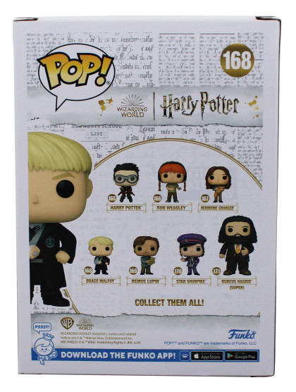 Tom Felton Harry Potter Signed Draco Malfoy #168 Funko Pop Vinyl Figure BAS