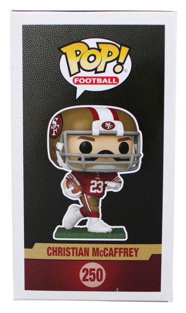 49ers Christian McCaffrey "23 OPOY" Signed #250 Funko Pop Figure BAS #BQ97986