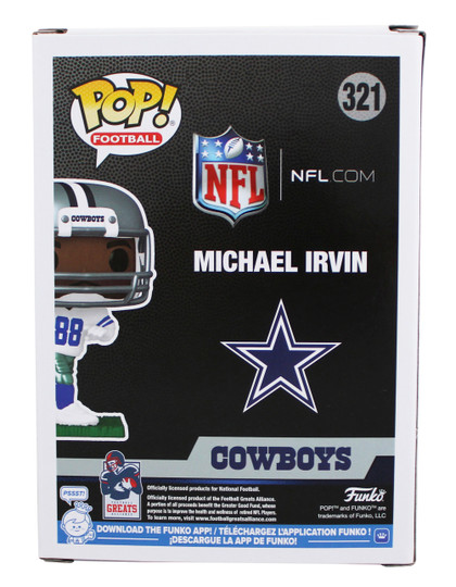 Cowboys Michael Irvin Authentic Signed #321 Funko Pop Vinyl Figure BAS Witnessed