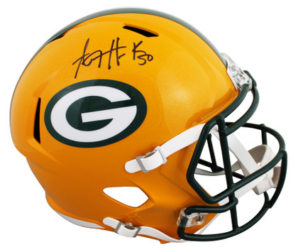 Packers A.J. Hawk Signed Full Size Speed Rep Helmet W/ Case BAS Witnessed