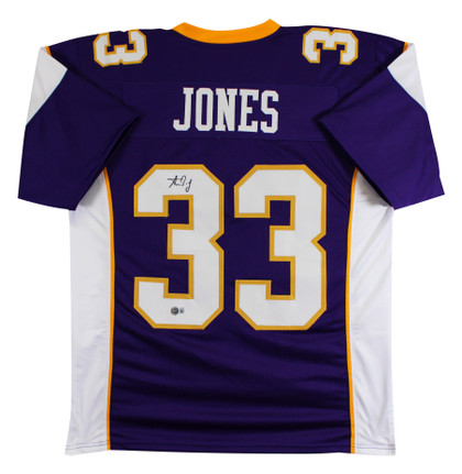 Aaron Jones Authentic Signed Purple Throwback Pro Style Jersey BAS Witnessed