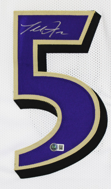 Terrell Suggs Authentic Signed White Pro Style Jersey Autographed BAS Witnessed