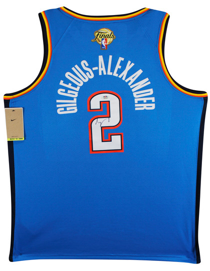Thunder Shai Gilgeous-Alexander Signed Blue Nike Icon Finals Edition Jersey PSA