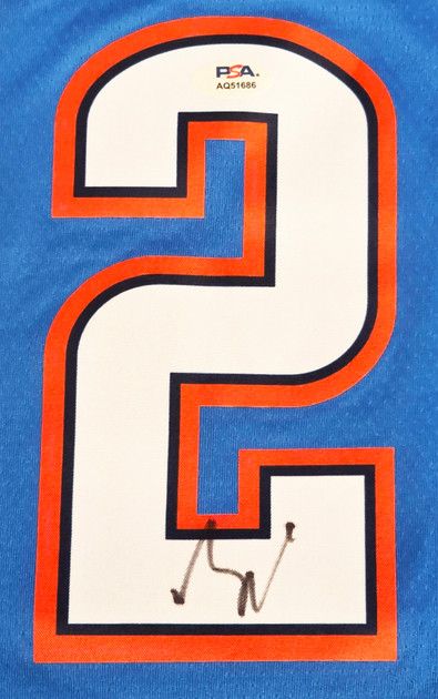 Thunder Shai Gilgeous-Alexander Signed Blue Nike Icon Finals Edition Jersey PSA