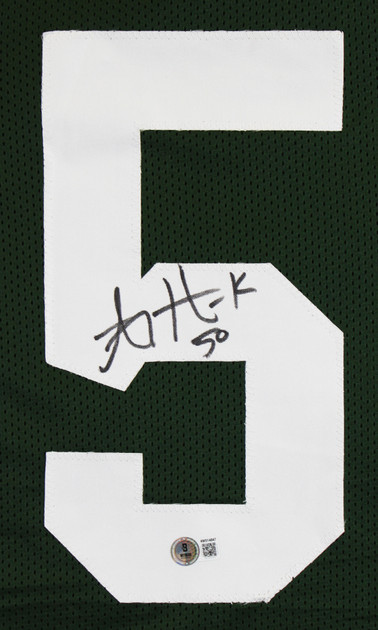 A.J. Hawk Authentic Signed Green Pro Style Jersey Autographed BAS Witnessed