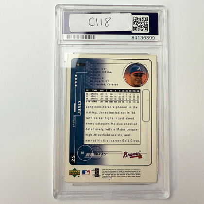 Andruw Jones Signed 1999 UpperDeck #25 PSA Auto Authentic