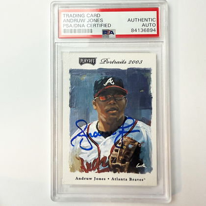 Andruw Jones Signed 2003 Playoff Portraits #3 PSA Auto Authentic