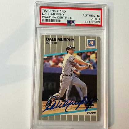 Dale Murphy Signed 1989 Fleer #596 PSA Auto Authentic