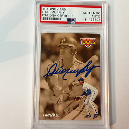 Dale Murphy Signed 1992 Pinnacle Idols #284 PSA Auto Authentic