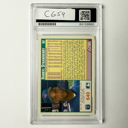 Darryl Strawberry Signed 1991 Score #640 PSA Auto Authentic