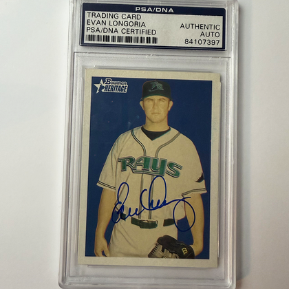 Evan Longoria Signed 2006 Bowman Heritage Rookie #BHP76 PSA Auto Authentic